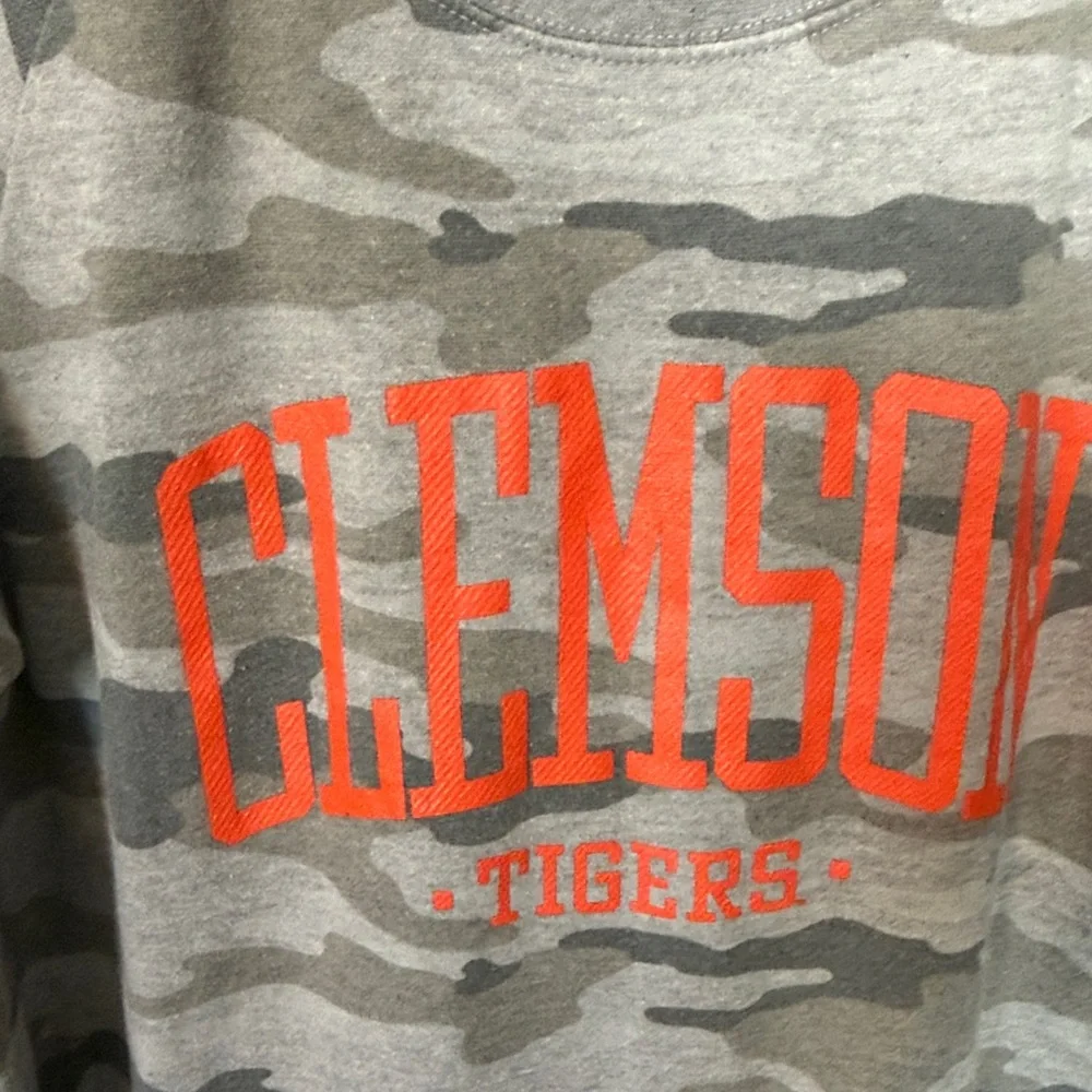 Pressbox Gray camo Clemson tigers Sweatshirt oversized women’s large shirt top - Picture 3 of 5
